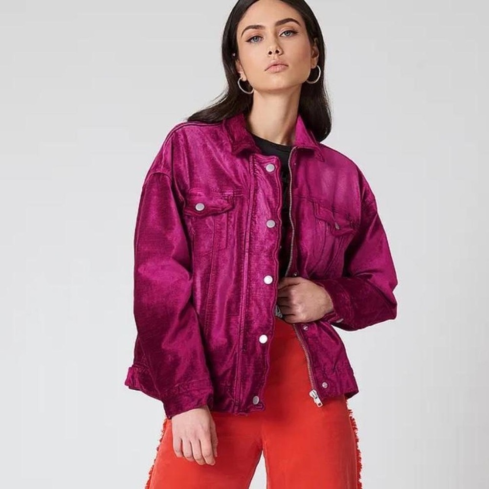 Free People Velvet Trucker Jacket